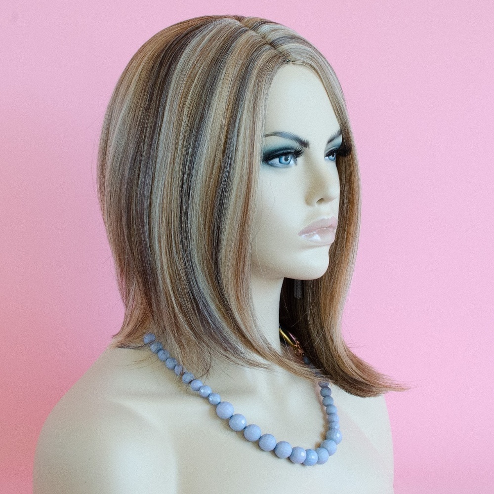 10" Short Bob Mix Blonde Monofilament Wig